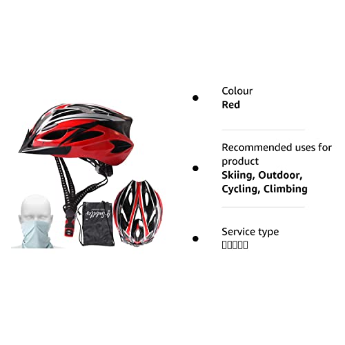 Bike Cycle Helmet with Visor Snood Face Mask Waterproof bundle pocket Adjustable Lightweight Allround Cycling Bicycle helmets Accessories for BMX Skateboard MTB Mountain Road Bike Men Women Ladies
