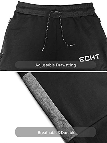 - Larrok Mens Jogger Trousers | Zip Running Pants | Casual Gym Fitness Bottoms -