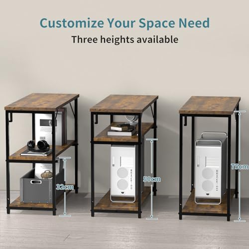 - TRIUMPHKEY 110CM L Shaped Corner Desk | Includes Shelves | Reversible Left or Right Computer Workstation -