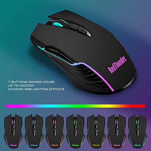 - RedThunder K10 Wireless Gaming Keyboard and Mouse Combo | LED Backlit Rechargeable -