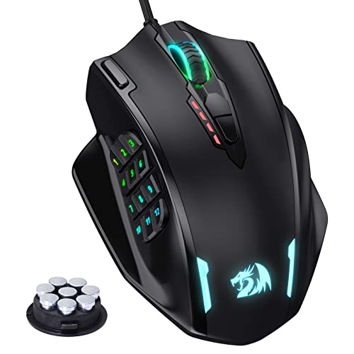 - Redragon M908 Impact RGB LED MMO Mouse | Side Buttons | Optical Wired Gaming Mouse -