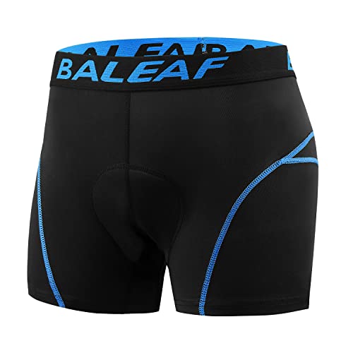 BALEAF Cycling Shorts Mens 4D Padded Mountain Bike Underwear MTB Liner Riding Breathable Bicycle Undershorts Blue L