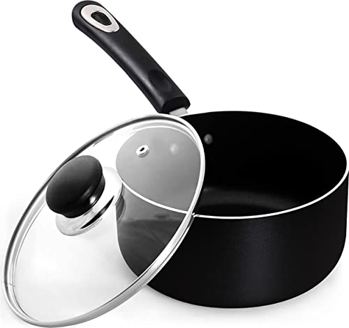 - KICHLY Sauce Pan 18cm | 2L Non Stick Saucepan with Lid | Induction Safe Cooking pots & Pans, Multi Purpose Sauce Pot -