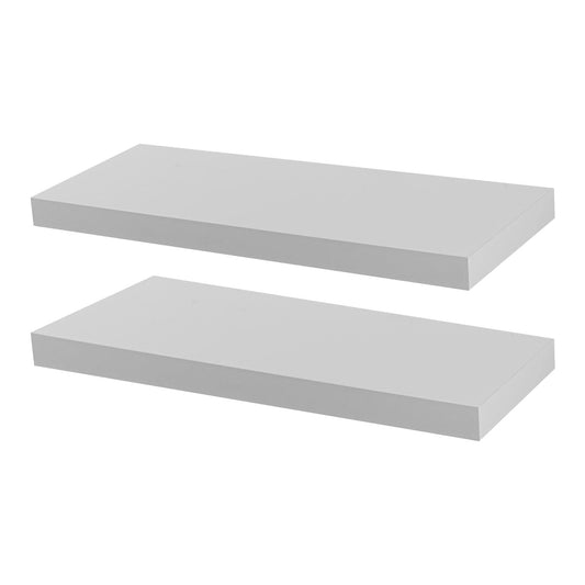 - Harbour Housewares Modern Floating Wall Shelf | 60cm | White | Pack of 2 -