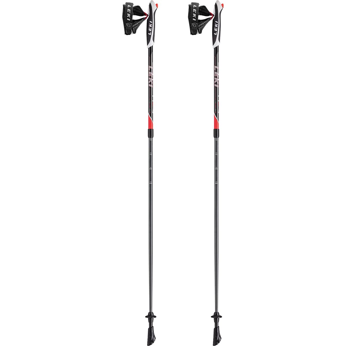 - Leki Spin Trekking Pole | Telescopic Pole |Black / neon red / white | 100-130cm -