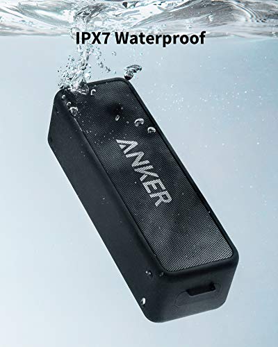 Anker Soundcore 2 Portable Bluetooth Speaker with 12W Stereo Sound, BassUp, IPX7 Waterproof, 24-Hour Playtime, Wireless Stereo Pairing, Speaker for Home, Outdoors, Travel
