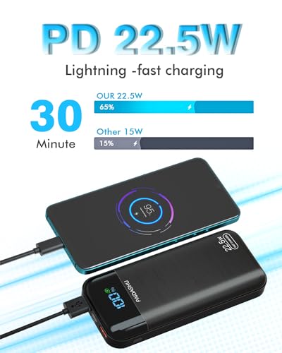 - Power Bank 27,000mAh | PD3.0 QC4.0 22.5W | Fast Charging PD20W USB C PowerBank -