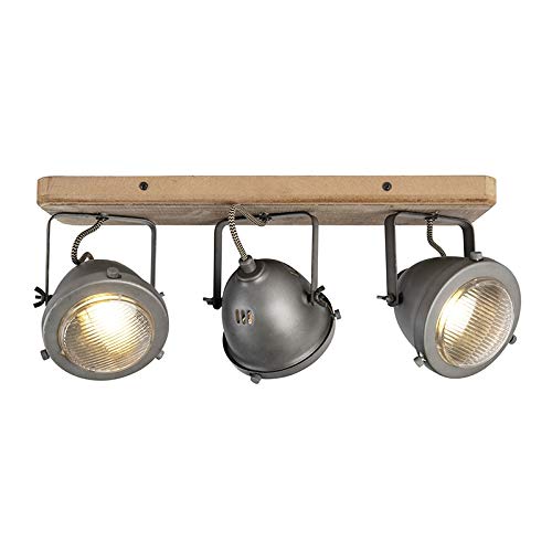 - Qazqa | Industrial Spotbar | Spotlight Ceiling bar Steel | Nickel Matt -