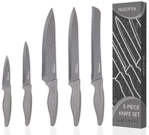 - Nuovva Professional Kitchen Knife Set | 5pcs Grey Kitchen Knives –