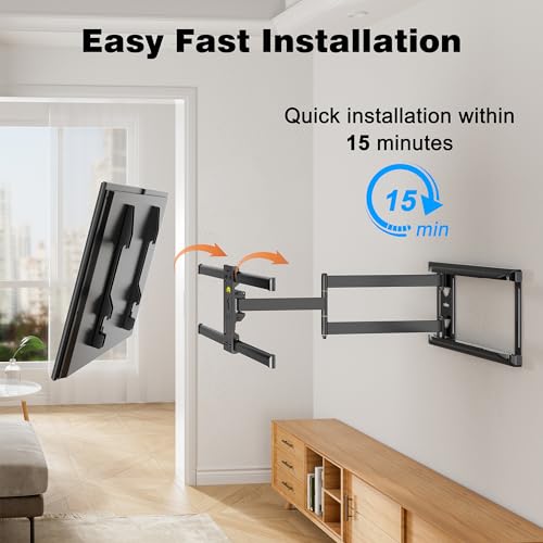 - FORGING MOUNT Long Reach TV Wall Bracket Mount | Swivel Tilt Corner TV Bracket | 765mm long Arm for Corner/flat Installation | Fits 37 to 75" Flat/curve TVs | VESA 600x400mm | Holds up to 45kg -