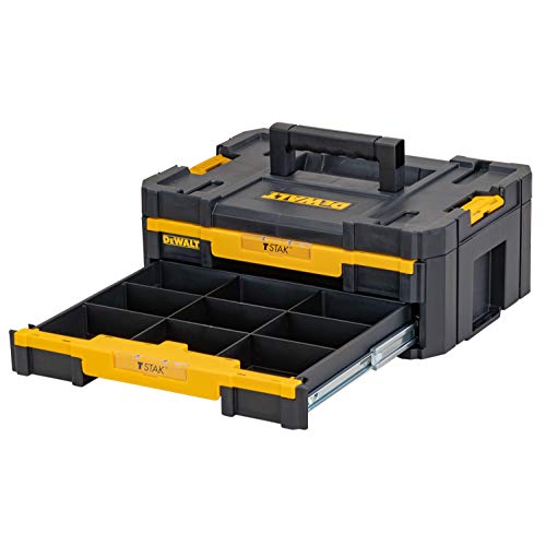 = DEWALT DWST1-70706 T-Stak IV Tool Storage Box | 2-Shallow Drawers | Yellow/Black | 7.01 cm*16.77 cm*12.28 cm -