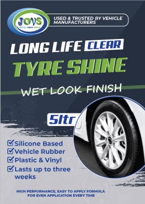 - Jovs Tyre Shine Clear | 5 Litre | Premier Wet Look Tire Dressing Gel for Cars -
