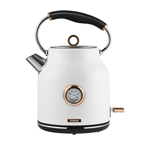 - Tower Bottega T10020W Rapid Boil Traditional Kettle | Temperature Dial -