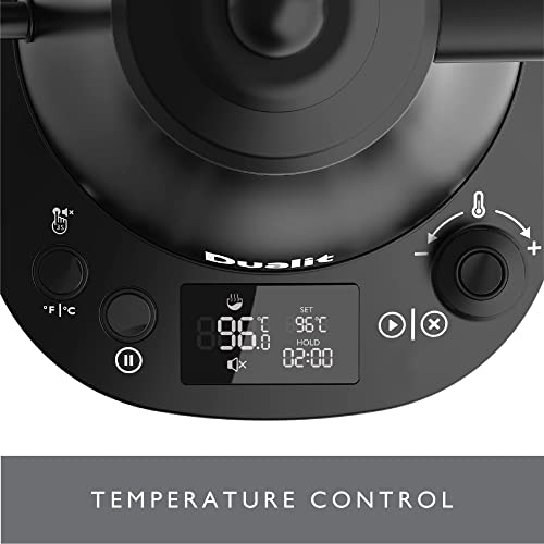 - Dualit Pour Over Fast Boil Electric Kettle | Matt Black | Gooseneck Precision Spout | Digital Display Screen | Highly Energy Efficient 800ml Capacity | 72960 -