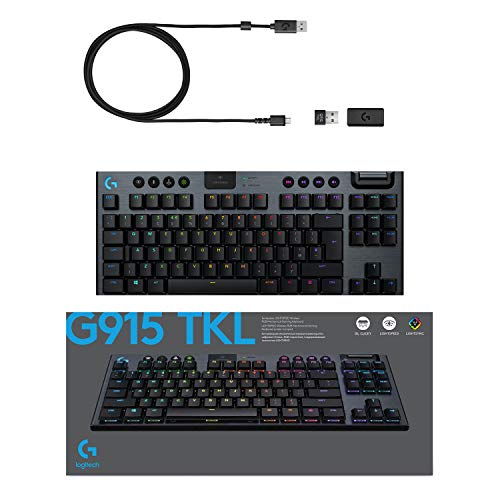 - Logitech G915 LIGHTSPEED TKL Tenkeyless Wireless Mechanical Gaming Keyboard -
