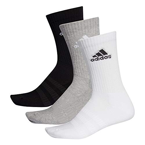 adidas Men's Cush Crw 3pp Socks, Multicolore (Black/Grey/White), L UK