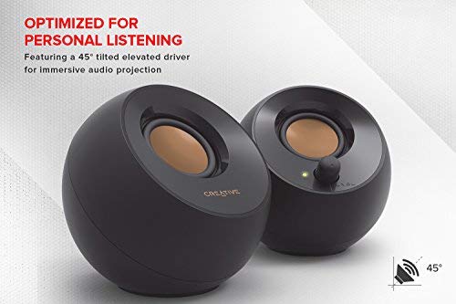Creative Pebble Modern 2.0 USB powered Compact Speaker Sound System with Clear Sound for Computer, PC, Laptop, Mac - White