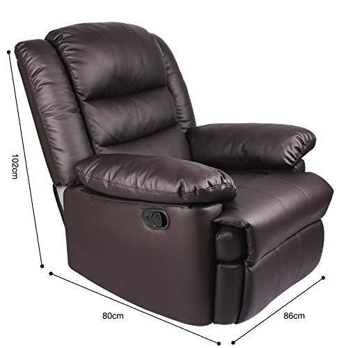 - Innotic Recliner Armchair | Manual Reclining Sofa with Padded Seat and Backrest -