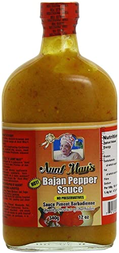 Aunt May's Hot Bajan Pepper Sauce 340g (Pack of 2)