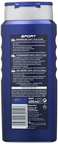 - NIVEA MEN Sport Shower Gel | (6 x 400ml) | Refreshing Body Wash with Lime Scent -