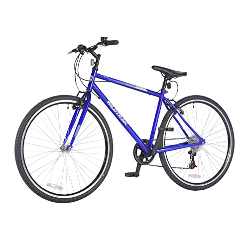- Wildtrak - Steel Trekking Bike, Adult, 700C, 6 Speed - Blue