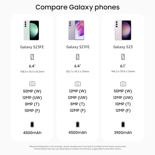 - Samsung Galaxy S23 FE 5G | AI Android Smartphone |SIM Free Android Smartphone | 128GB -