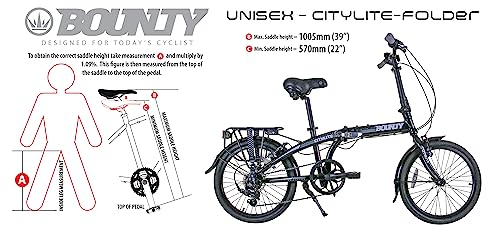 Bounty Citylite Folding Bike | Lightweight Aluminium Frame | 6 Speed Shimano Gears with Revo Shifters | ideal for Commuting | Folding Bike | Adult Bike