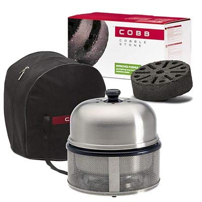Cobb Premier Charcoal Barbecue Grill and 6 Cobblestones Bundle