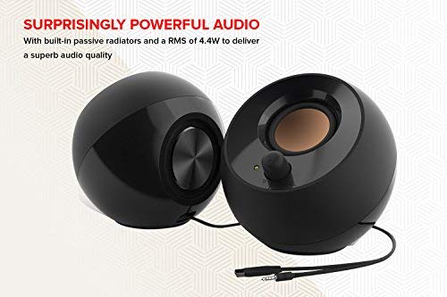 Creative Pebble Modern 2.0 USB powered Compact Speaker Sound System with Clear Sound for Computer, PC, Laptop, Mac - White