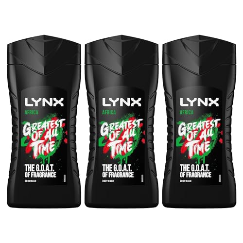 - Lynx Africa Body Wash | 12 Hour Refreshing Fragrance | 225 ml Bulk Buy 3 Pack -
