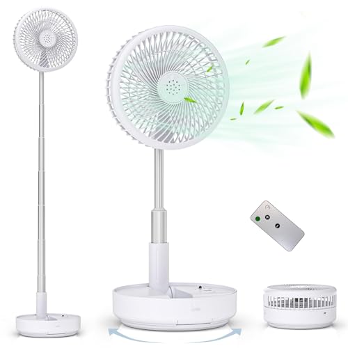 - Primevolve Portable Oscillating Standing Fan | Rechargeable Battery Operated USB -