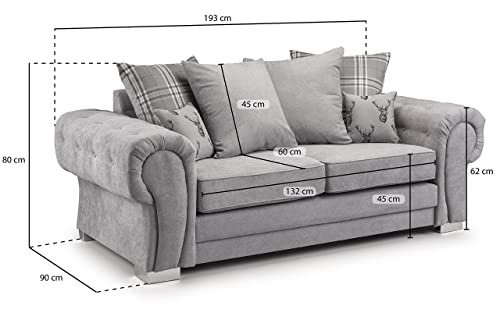 - Honeypot Sofa | Verona Scatterback Sofa Grey 3 Seater -