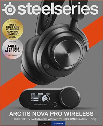 - SteelSeries | Arctis Nova Pro Wireless Multi-System Gaming Headset |  Active Noise Cancellation | ClearCast Gen 2 Mic - PC, PS5, PS4, Switch, Mobile -