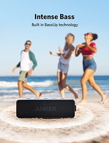 Anker Soundcore 2 Portable Bluetooth Speaker with 12W Stereo Sound, BassUp, IPX7 Waterproof, 24-Hour Playtime, Wireless Stereo Pairing, Speaker for Home, Outdoors, Travel