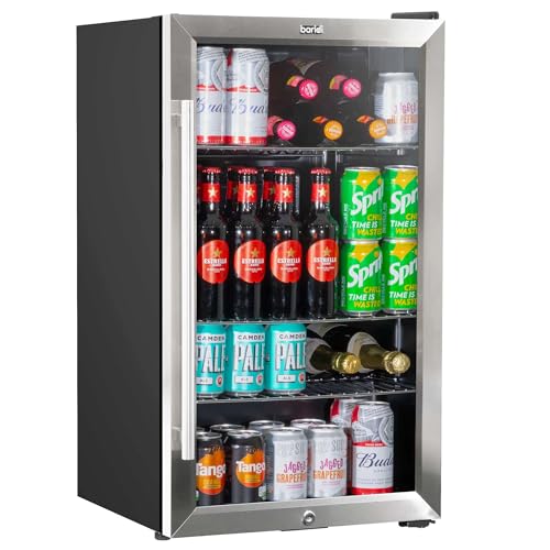 Baridi 85L Under Counter Drinks, Beer & Wine Cooler Fridge with Light, Stainless Steel - DH31