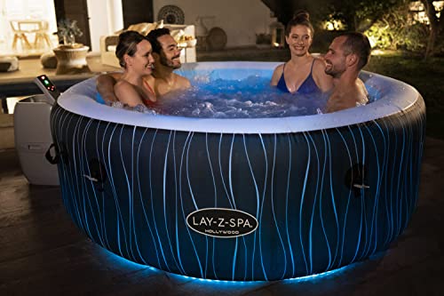 - Lay-Z-Spa Hollywood Luxe | AirJet Inflatable Hot Tub | LED Lights | 4-6 person -