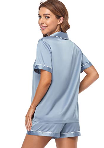 - Serenedelicacy Women's Silky Satin Pajamas | Short Sleeve PJ Set | Sleepwear -