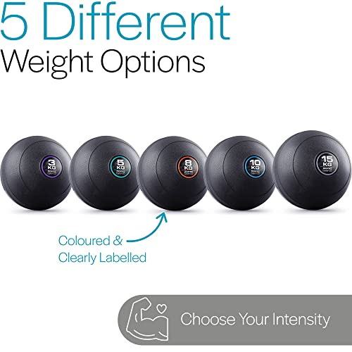 Core Balance Slam Ball No Bounce Medicine Exercise Ball Heavy Duty PVC for Strength Training (8kg)