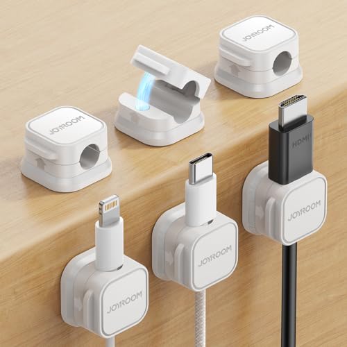 - JOYROOM 6 Pack Cable Tidy Clips | Adjustable Cord Organiser | Magnetic Cable Management -