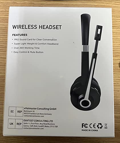 - YUWAKAYI Bluetooth Headset with Noise Canceling Microphone, V5.0, Mic Mute, Wireless Headphone for Laptop, Cell Phone, Tablet, Call Center, Office, Meeting,Online Class