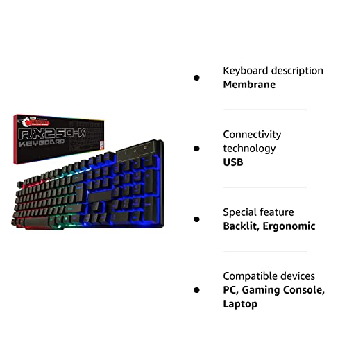 - Orzly Gaming Keyboard | RGB USB | Wired | Rainbow Keyboard -