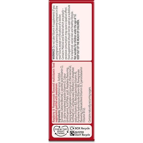 Bassetts Vitamins Adult Raspberry & Pomegranate Flavour Multivitamins 30 Gummy Pastilles