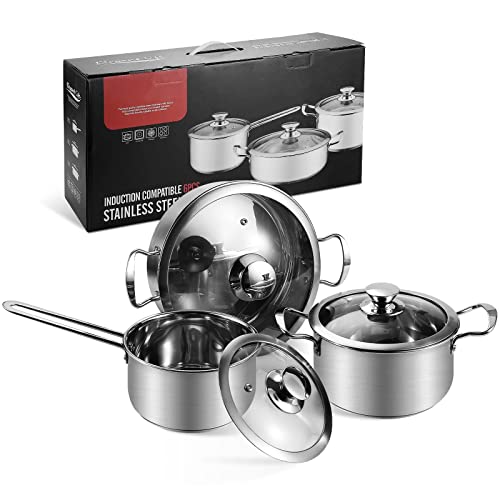 - Saucepan Set 6 Pieces | Stainless Steel Pot and Pan Set -