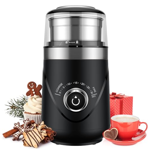 - TWOMEOW | Coffee Grinder | Adjustable Electric Spice Grinder |  Removable Grinding Cup | 80g -