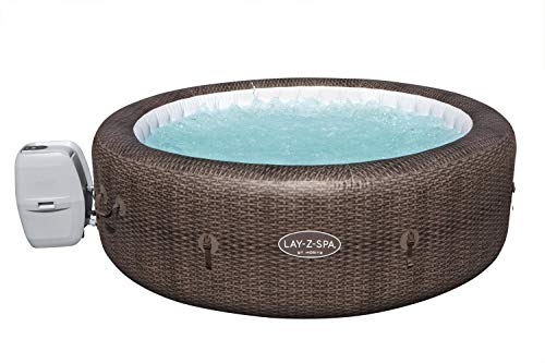 - Lay-Z-Spa St Moritz Hot Tub | 180 AirJet Massage System | Rattan Design | Inflatable Spa with Freeze Shield | 5-7 Person -