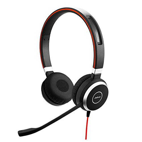 - Jabra Evolve 40 MS Stereo Headset | Microsoft Certified Headphones for VoIP Softphone | Passive Noise Cancellation -