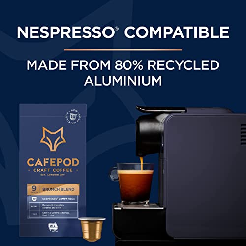 CafePod Coffee Pods Nespresso Compatible Brunch Blend 60 Aluminium Capsules