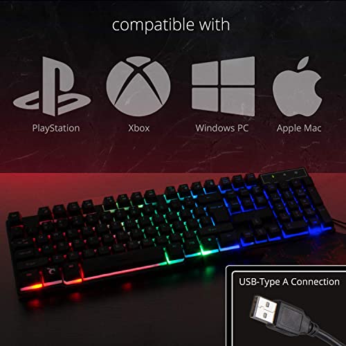- Orzly Gaming Keyboard | RGB USB | Wired | Rainbow Keyboard -