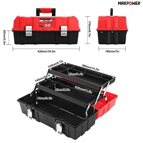 - Tool Box 17-Inch | MAXPOWER Lightweight Cantilever Tool Box | Organiser-