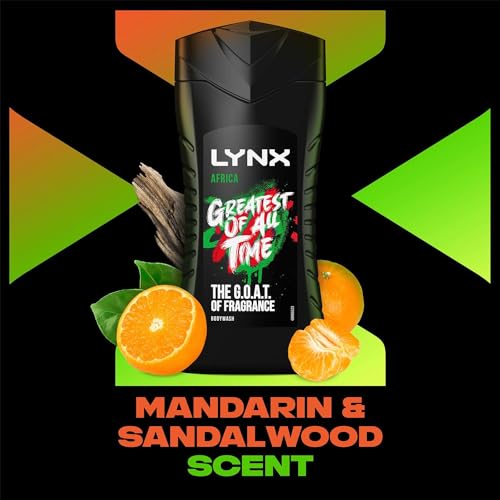 - Lynx Africa Body Wash | 12 Hour Refreshing Fragrance | 225 ml Bulk Buy 3 Pack -